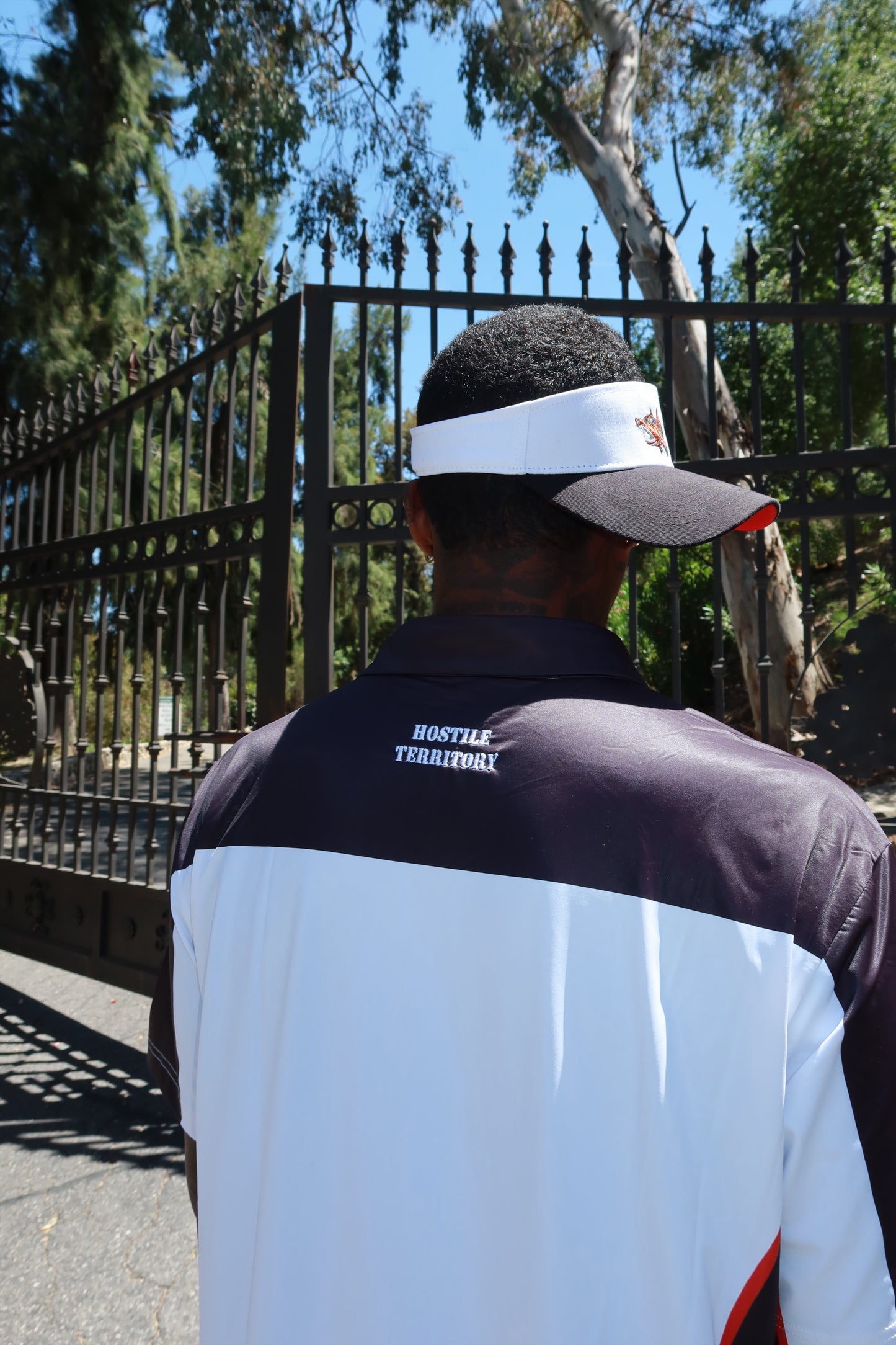 White two/tone polo shirt