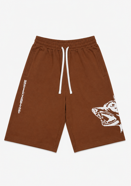 Hostile 3/4 Baggy Shorts (BROWN)