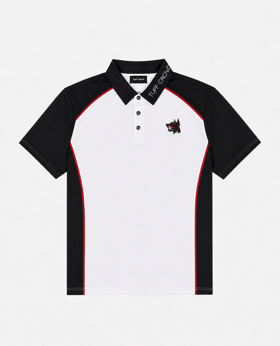 White two/tone polo shirt