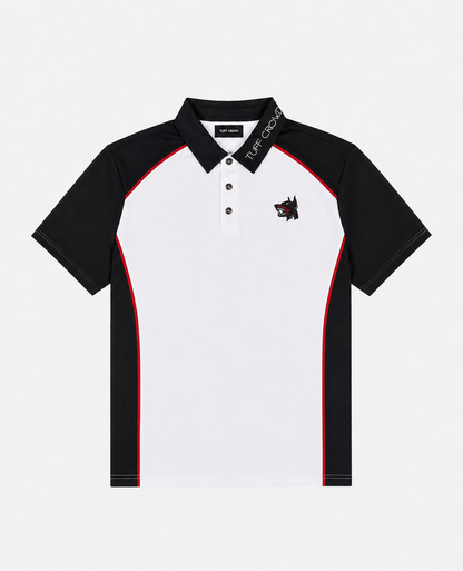 White two/tone polo shirt
