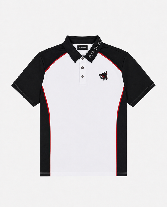 White two/tone polo shirt