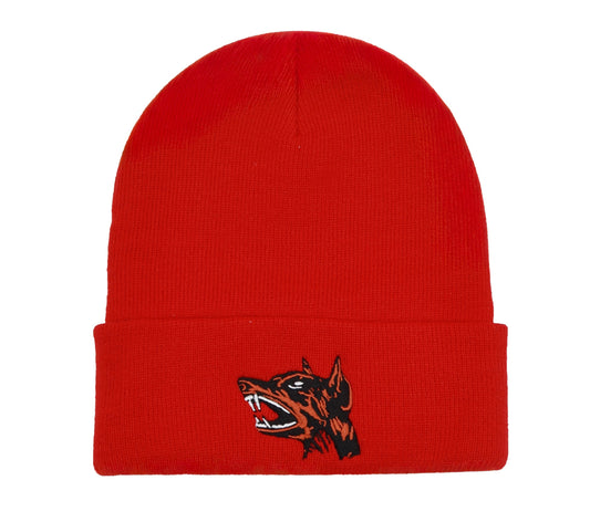 Red beware beanie