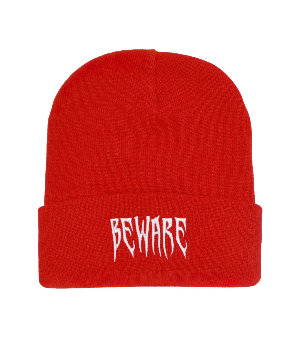 Red beware beanie