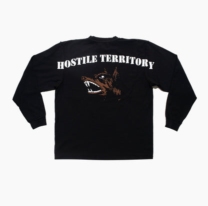 "HOSTILE" BLACK INSIDE OUT LONG SLEEVE TEE