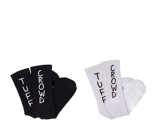 "TUFF CROWD" SOCKS COMBO PACK - BLACK/WHITE